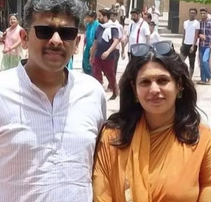 Sanket Upadhyay with his wife