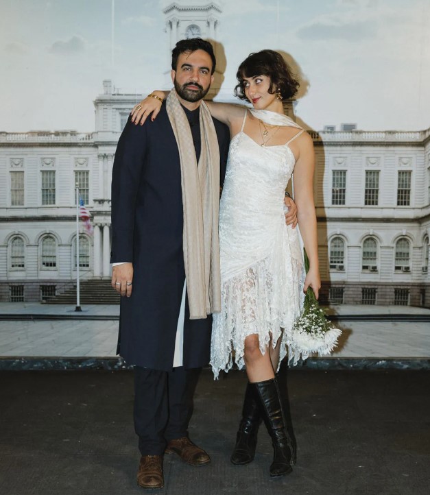 Zohran Mamdani with his wife